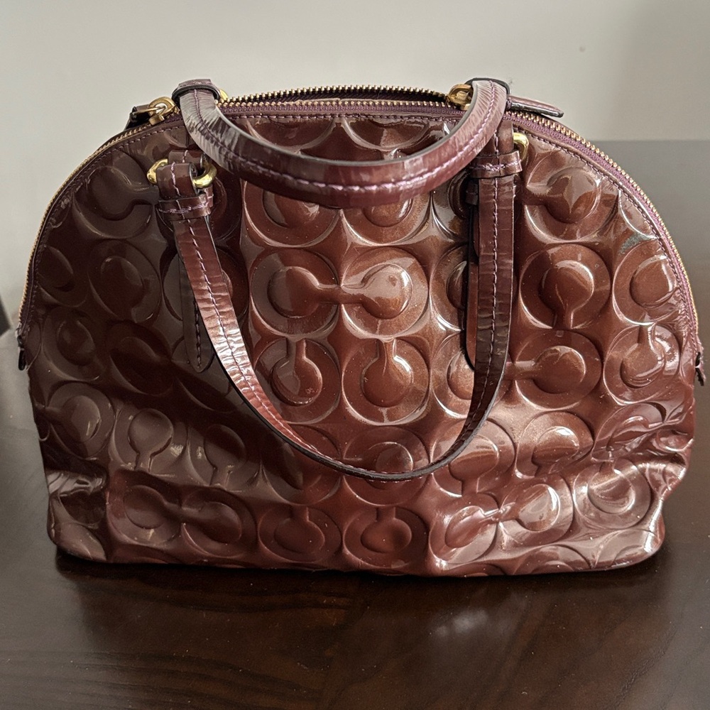 Coach Patent Dome Satchel w/ Detachable Strap - Preloved